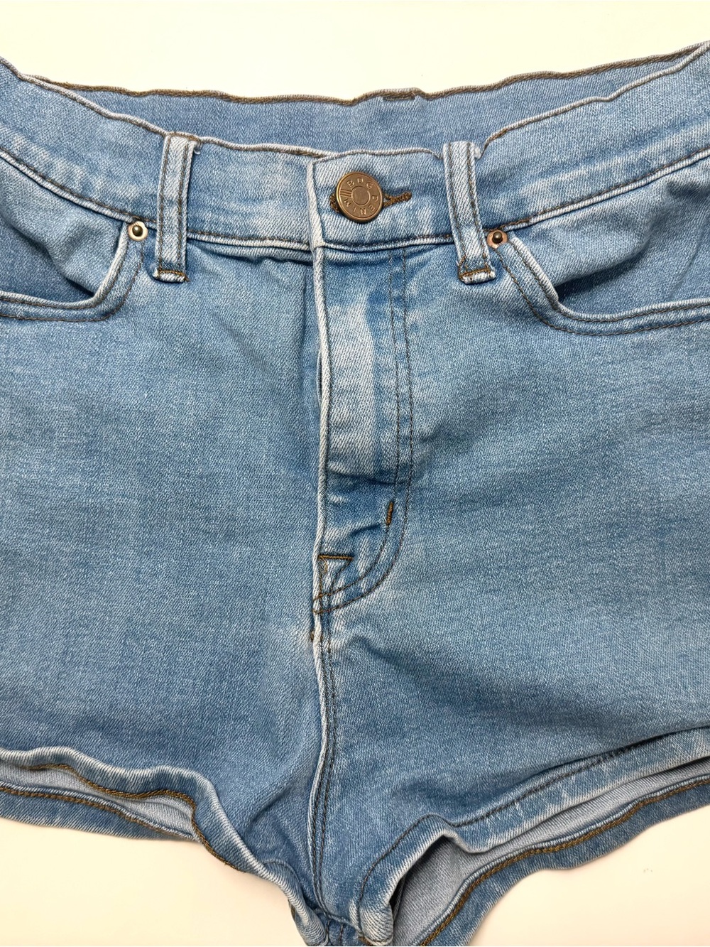BDG Light Blue High-Rise Pin Up Denim Shorts